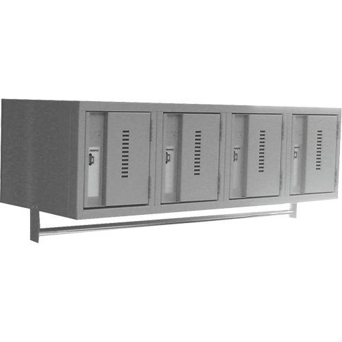 Wall Hung Lockers - Heavy Duty, Bank of 4, 18" x 12" x 12", Steel M & M Nord Ouest Inc