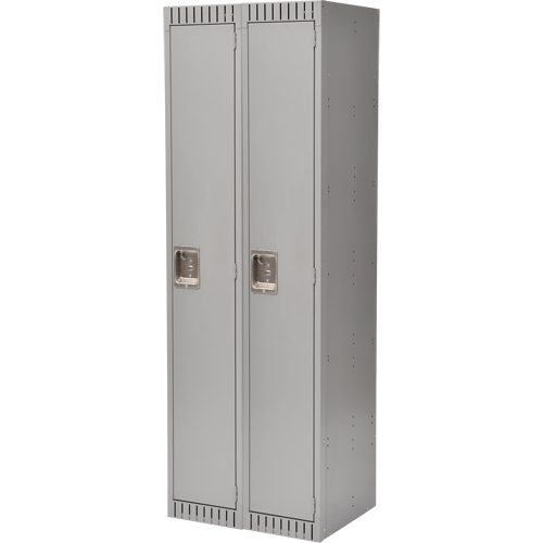 Lockers, Bank of 2, 24" x 18" x 72", Steel, Grey, Rivet (Assembled) M & M Nord Ouest Inc