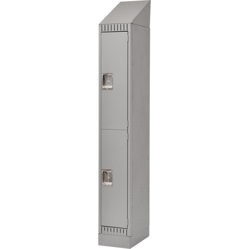 Casiers assembl&eacute;s, 2 niveaux, 12" x 18" x 72", Acier, Gris, Rivet (assembl&eacute;) M & M Nord Ouest Inc