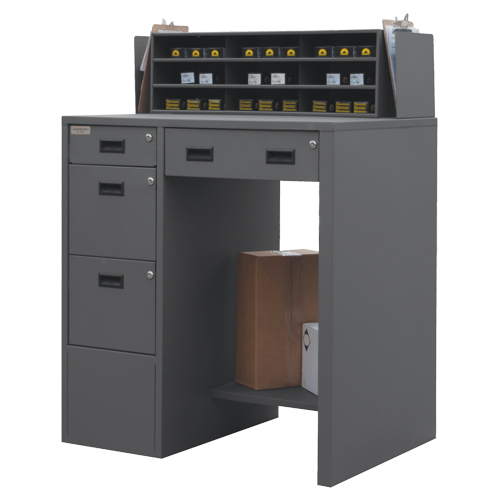 Shop Desk, 39" W x 29" D x 53" H, Grey M & M Nord Ouest Inc