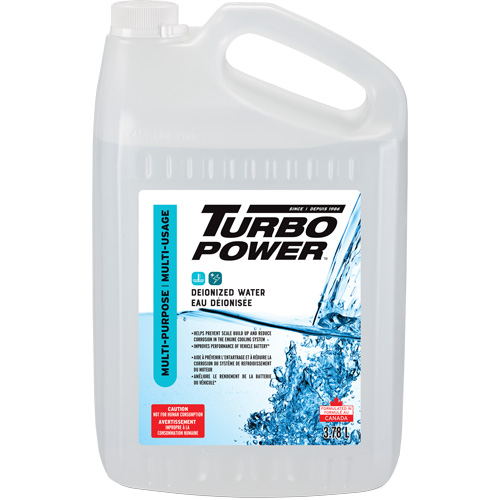 Eau d&eacute;sionis&eacute;e &agrave; usages multiples Turbo Power, Cruche M & M Nord Ouest Inc