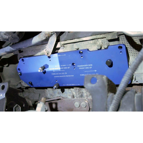 Gabarit de perçage pour installation sur collecteur pour Ford 4,6 L, 5,4 L, et 6,8 L M & M Nord Ouest Inc