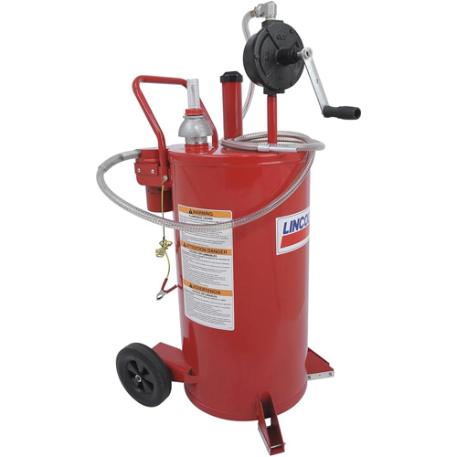 Chariot &agrave; carburant en acier de 25 gallons avec pompe rotative bidirectionnelle et filtre M & M Nord Ouest Inc