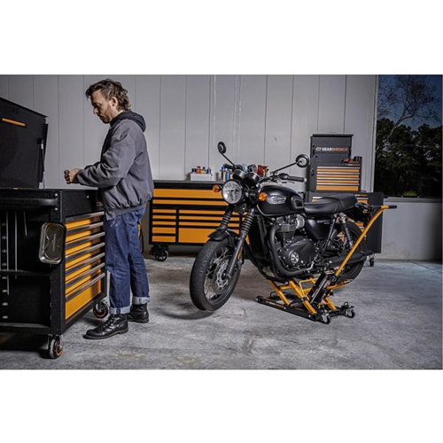 Cric pour VTT et motos, 0,75 tonnes Capacit&eacute;, 4-2/3" Abaiss&eacute;e, 14-1/2" &eacute;lev&eacute;e, Hydraulique &agrave; main M & M Nord Ouest Inc