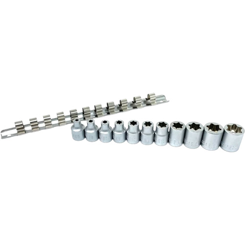 Flat-Cut E-"Star" Socket Set, 11 Pieces, 3/8" Drive Size M & M Nord Ouest Inc