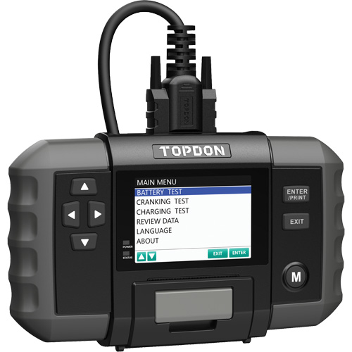 Testeur de batterie 12?V et de syst&egrave;mes 12?V/24?V BT600 avec imprimante int&eacute;gr&eacute;e M & M Nord Ouest Inc