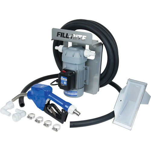 Pompe de transfert de fluide d'&eacute;chappement diesel (DEF) 115 V CA avec support pour cuve GRV et pistolet M & M Nord Ouest Inc