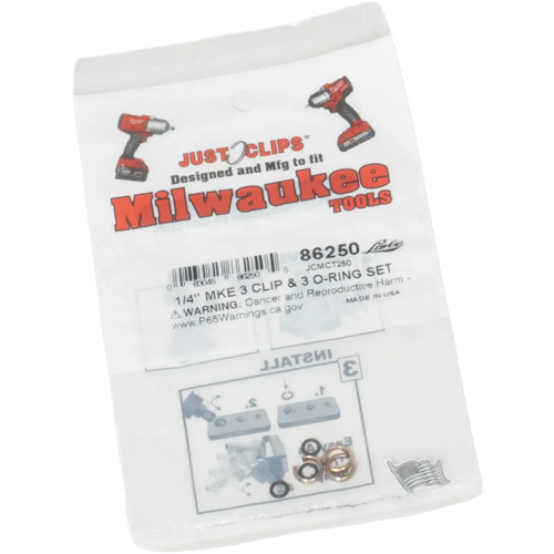 Jeu de clips et joints toriques de 1/4 po pour Milwaukee M & M Nord Ouest Inc