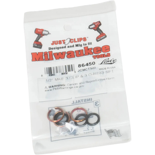 Jeu de clips et joints toriques de 1/2 po pour Milwaukee M & M Nord Ouest Inc