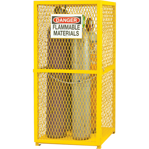 Gas Cylinder Storage Cabinet, 9 Cylinder Capacity, 30" W x 30" D x 71-3/4" H, Yellow M & M Nord Ouest Inc