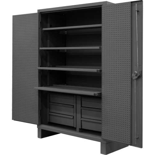 Extra Heavy-Duty Slide-Out Shelf Cabinet, Steel, 4 Shelves, 78" H x 48" W x 24" D, Grey M & M Nord Ouest Inc