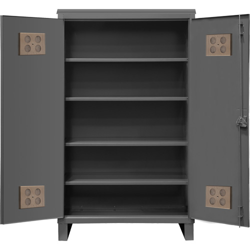 Heavy-Duty Outdoor Cabinet, Steel, 4 Shelves, 78" H x 48" W x 24" D, Grey M & M Nord Ouest Inc