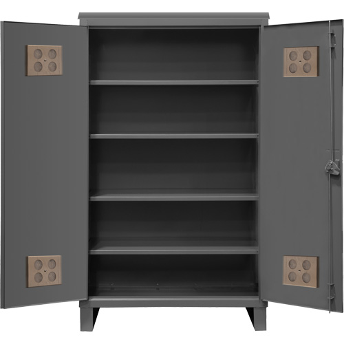 Heavy-Duty Outdoor Cabinet, Steel, 4 Shelves, 78" H x 60" W x 24" D, Grey M & M Nord Ouest Inc