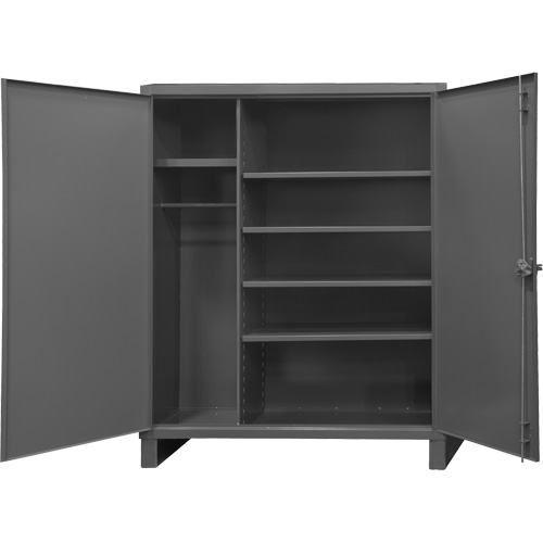 Extra Heavy-Duty Wardrobe Cabinet, Steel, 60" W x 24" D x 78" H, Grey M & M Nord Ouest Inc