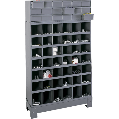 Unit&eacute; de stockage modulaire pour petites pi&egrave;ces, Acier, 18 tiroirs, 33-3/4" x 12-1/4" x 58-5/8", Gris M & M Nord Ouest Inc