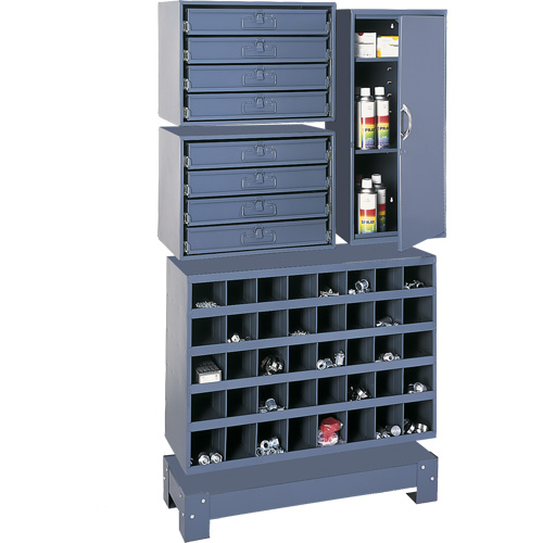 Modular Small Parts Storage Unit, Steel, 8 Drawers, 33-3/4" x 12-1/4" x 59-5/8", Grey M & M Nord Ouest Inc