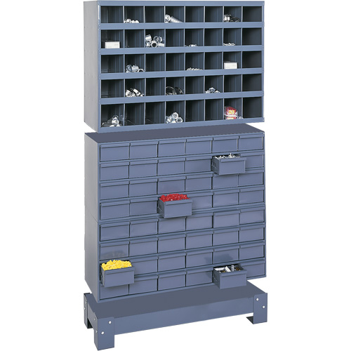 Modular Small Parts Storage Unit, Steel, 48 Drawers, 33-3/4" x 12-1/4" x 58-3/8", Grey M & M Nord Ouest Inc
