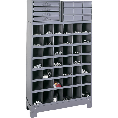 Unit&eacute; de stockage modulaire pour petites pi&egrave;ces, Acier, 13 tiroirs, 33-3/4" x 12-1/4" x 59", Gris M & M Nord Ouest Inc