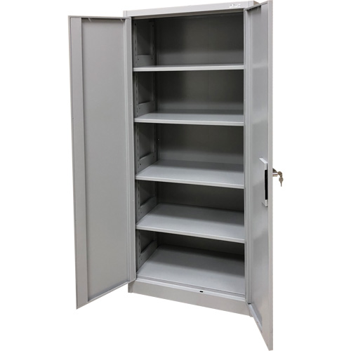 Armoire de rangement, Acier, 4 Tablettes, 66" h x 30" la x 15" P, Gris M & M Nord Ouest Inc