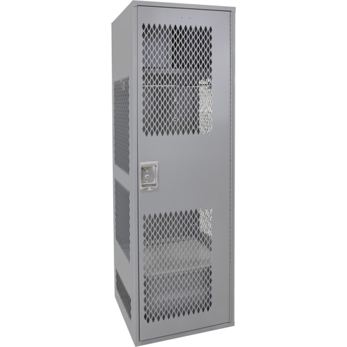 Casier pour &eacute;quipement avec porte, Acier, 24" la x 24" p x 72" h, Gris M & M Nord Ouest Inc