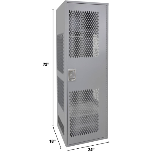 Casier pour &eacute;quipement avec porte, Acier, 24" la x 18" p x 72" h, Gris M & M Nord Ouest Inc