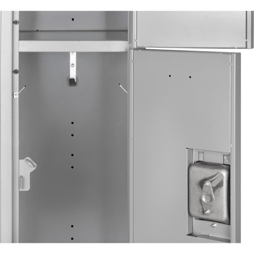 Lockers, 3 -tier, Bank of 3, 36" x 18" x 86", Steel, Grey, Knocked Down M & M Nord Ouest Inc