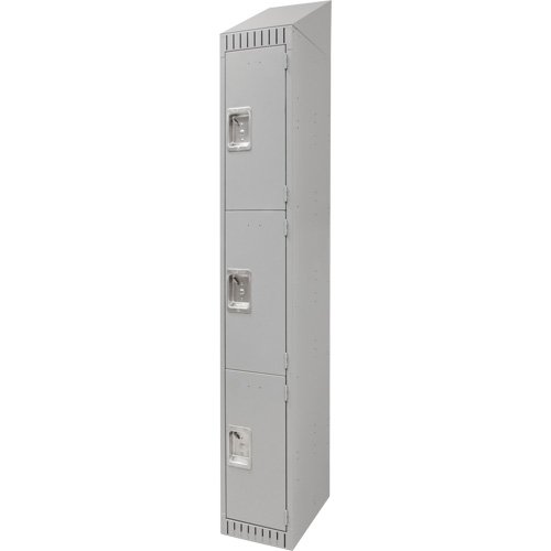 Lockers, 3 -tier, 12" x 18" x 82", Steel, Grey, Knocked Down M & M Nord Ouest Inc