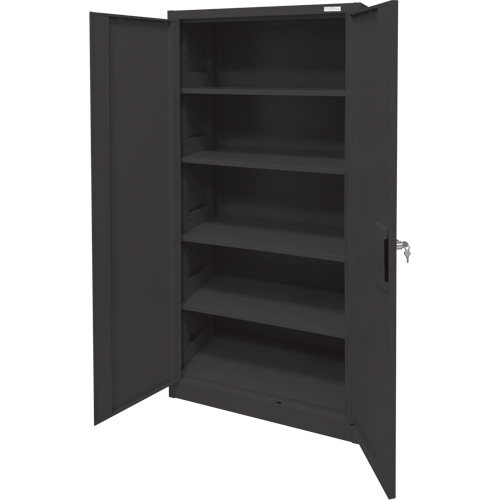 Armoire d'entreposage, Acier, 4 Tablettes, 78" h x 36" la x 24" P, Noir M & M Nord Ouest Inc