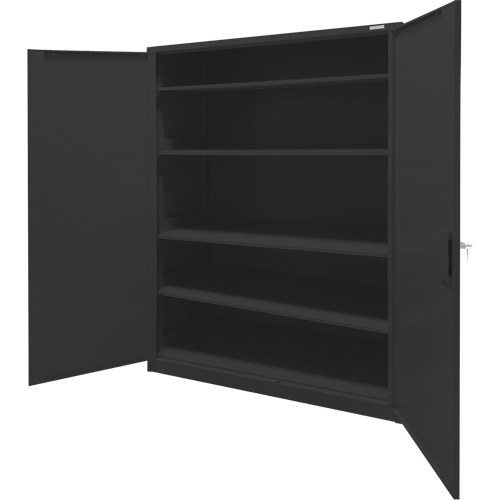 Armoire d'entreposage, Acier, 4 Tablettes, 78" h x 48" la x 24" P, Noir M & M Nord Ouest Inc