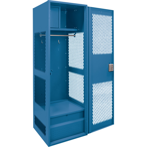 Casier pour &eacute;quipement avec porte, Acier, 24" la x 18" p x 72" h, Bleu fonc&eacute; M & M Nord Ouest Inc