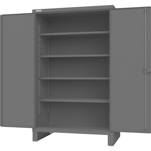 Cabinet with Recessed Pegboard Doors, Steel, 4 Shelves, 78" H x 48" W x 30" D, Grey M & M Nord Ouest Inc
