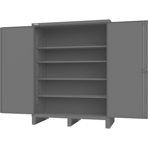 Cabinet with Recessed Doors, Steel, 4 Shelves, 78" H x 60" W x 30" D, Grey M & M Nord Ouest Inc