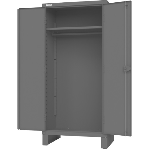 Cabinet with Hanging Bar & Standard Recessed Doors, Steel, 78" H x 36" W x 24" D, Grey M & M Nord Ouest Inc