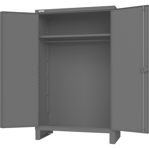 Cabinet with Hanging Bar & Standard Recessed Doors, Steel, 78" H x 48" W x 24" D, Grey M & M Nord Ouest Inc