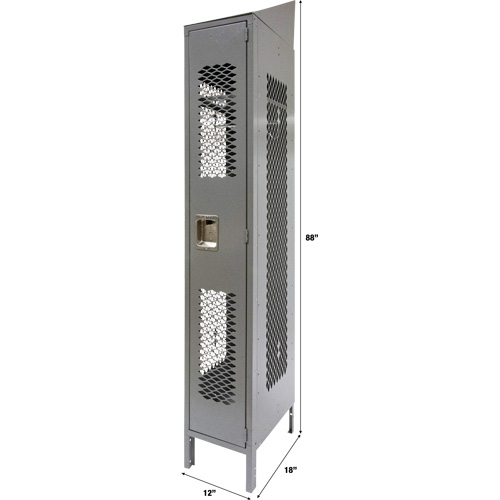 Casiers ventil&eacute;s, 12" x 18" x 88", Acier, Gris, D&eacute;mont&eacute;, Perfor&eacute; M & M Nord Ouest Inc