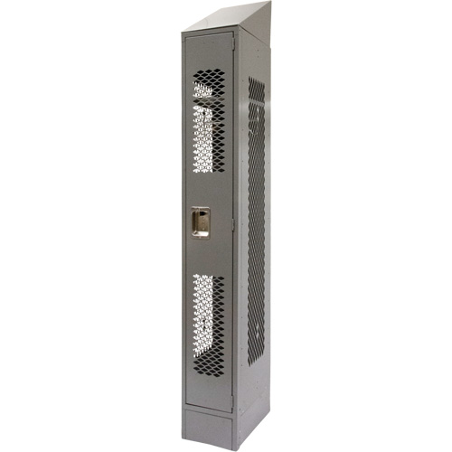 Vented Lockers, 12" x 18" x 88", Steel, Grey, Knocked Down, Perforated M & M Nord Ouest Inc