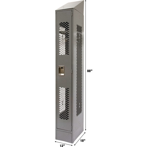 Vented Lockers, 12" x 18" x 88", Steel, Grey, Knocked Down, Perforated M & M Nord Ouest Inc