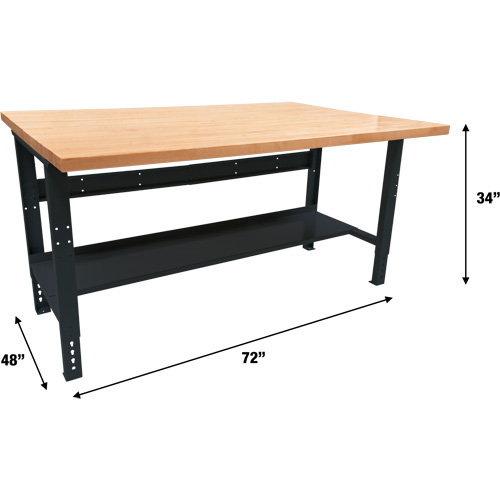 Industrial Modular Workbench, 1000 lbs. Cap., 72" W x 48" D M & M Nord Ouest Inc