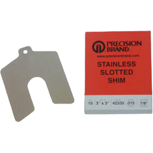 Slotted Shim Assortments, 4" L x 0.001"- 0.125" Thickness, 4" W, Stainless Steel M & M Nord Ouest Inc
