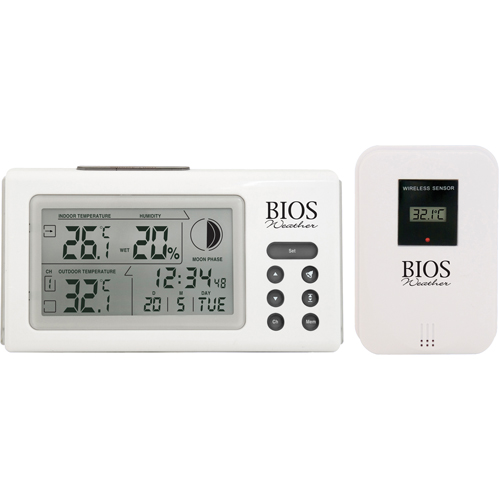 Indoor/Outdoor Thermometers With Clock, Contact, Digital, 32 to 122°F (0 to 50°C) M & M Nord Ouest Inc