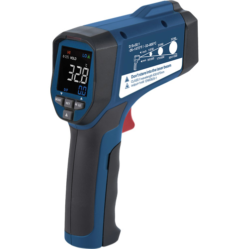 Professional Infrared Thermometer, -26 - 1472° F ( -32 - 800° C ), 30:1, Adjustable Emmissivity M & M Nord Ouest Inc