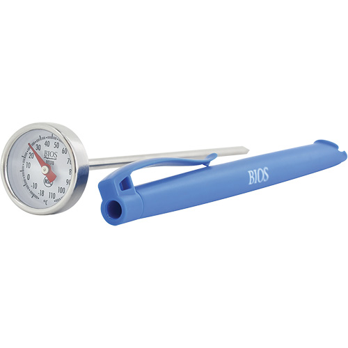 Thermom&egrave;tre &agrave; cadran 1 po/2,5 cm °C seulement avec manchon d'&eacute;talonnage, Contact, Analogique, 0,4-230°F (-18-110°C) M & M Nord Ouest Inc