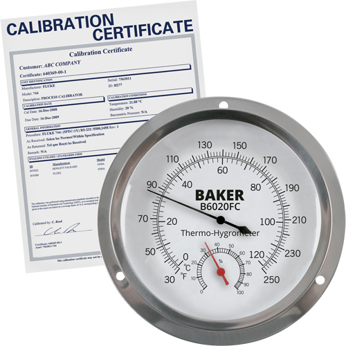 Dial Thermo-Hygrometer with ISO Certificate, 0% - 100% RH, 30 - 250°F (0 - 120°C) M & M Nord Ouest Inc