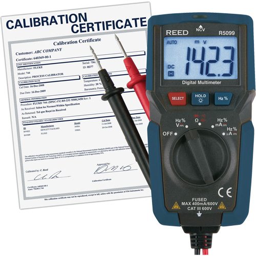Multim&egrave;tre compact avec mesure de tension sans contact et certificat de calibration, Tension c.a./c.c., Courant c.a./c.c. M & M Nord Ouest Inc