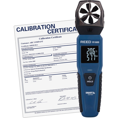 Bluetooth Smart Series Vane Anemometer with ISO Certificate, Data Logging, 0.6 - 25 m/sec/118 - 4921 ft./min/2.1 - 90 Km/hr/1.3 - 55.9 Mph Air Velocity Range M & M Nord Ouest Inc