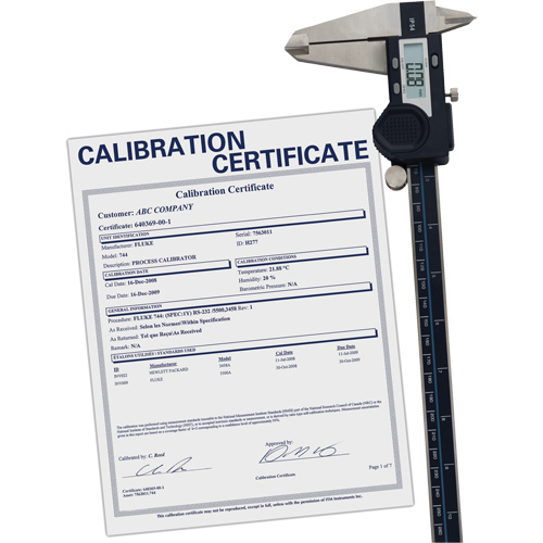 Digital Caliper with Traceable Certificate, 0.0005" (0.01 mm) Resolution, 0" - 12" (0 mm - 300 mm) Range M & M Nord Ouest Inc