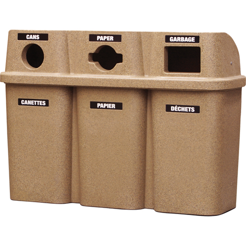 Contenants de recyclage Bullseye, Bord de rue, Plastique, 3 x 22 gal. US M & M Nord Ouest Inc
