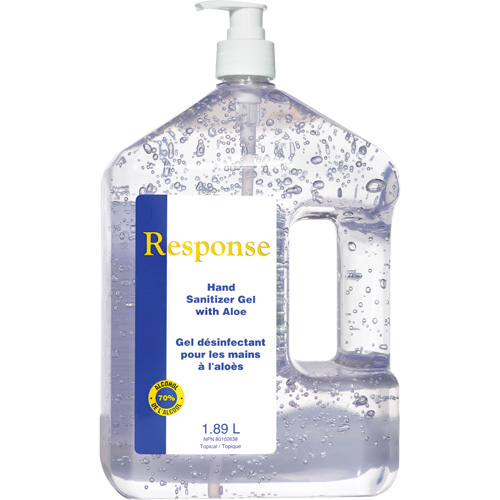 Response&reg; Hand Sanitizer Gel with Aloe, 1890 ml, Pump Bottle, 70% Alcohol M & M Nord Ouest Inc