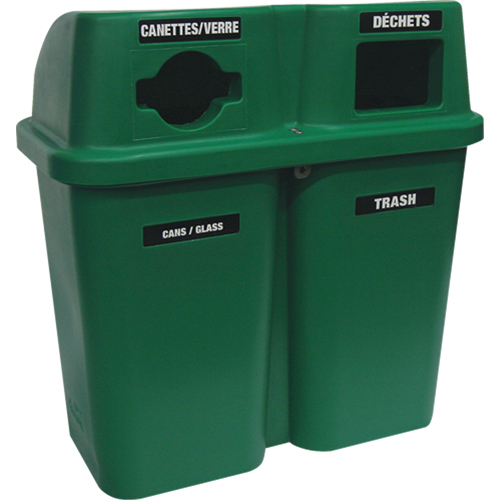 Recycling Containers Bullseye, Curbside, Plastic, 2 x 22 US gal. M & M Nord Ouest Inc