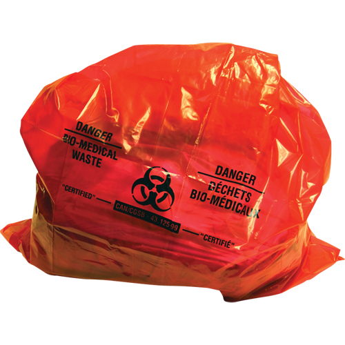 Sure-Guard Bio-Medical Waste Liners, Bio-Hazard, 38" L x 30" W, 2 mil M & M Nord Ouest Inc